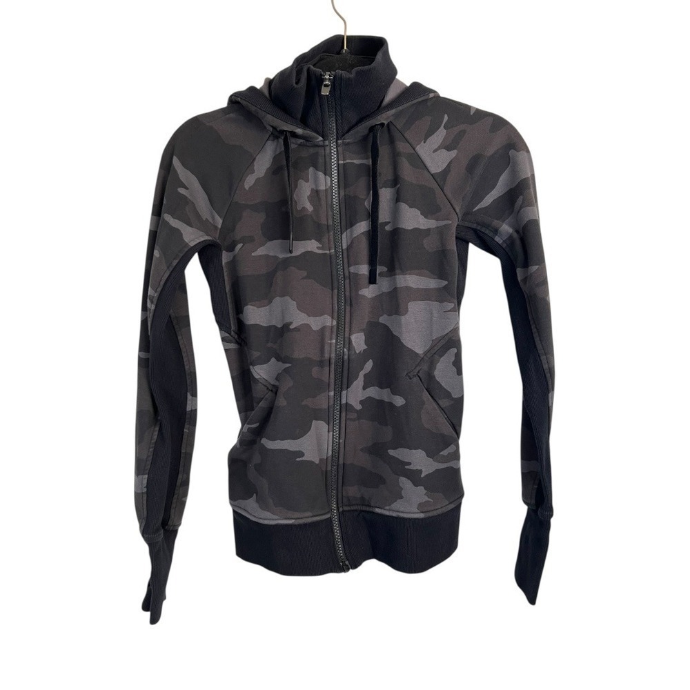 Athleta Women's Camouflage Triumph Hoodie - Size  XXS - Black/Grey